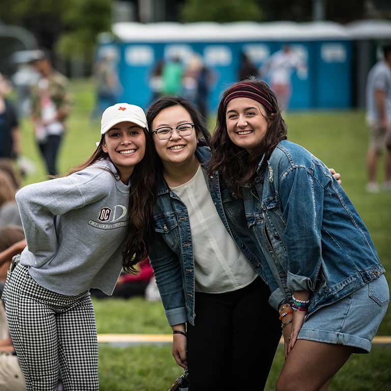 Students smile during the WOW Concert.