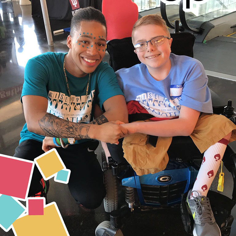 Will Smith with a Riley patient during Jagathon 2018.